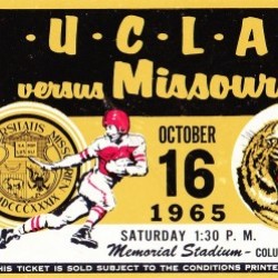 1965 UCLA vs. Missouri Football Ticket Stub Art